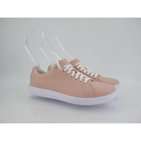 Cole Haan Women's Grand Crosscourt Sneaker Size 7 Nude Beige Lace Up Leather - Picture 2 of 13